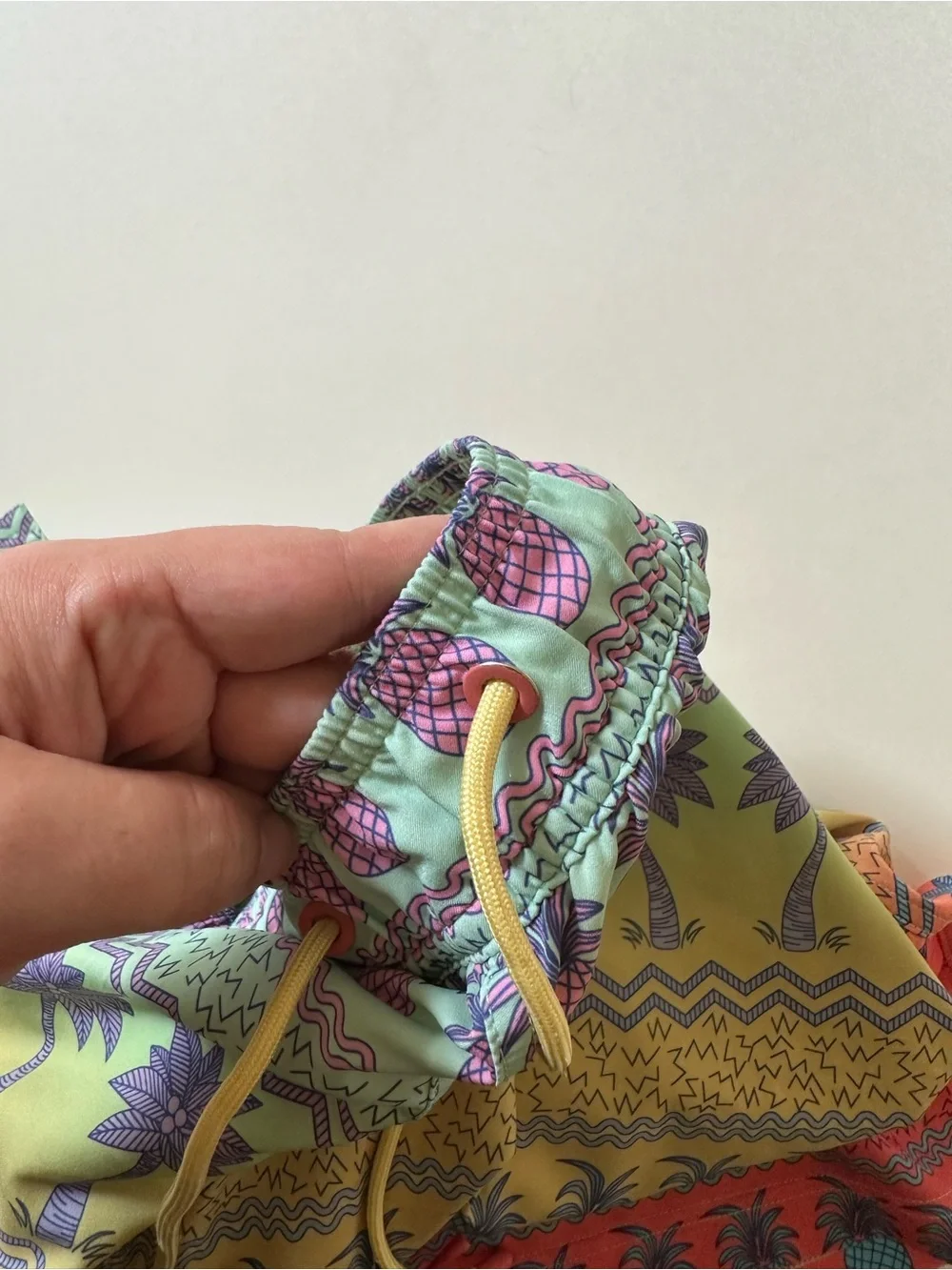 Caribbean Pineapple palm Tree Tropical Swim Trunks